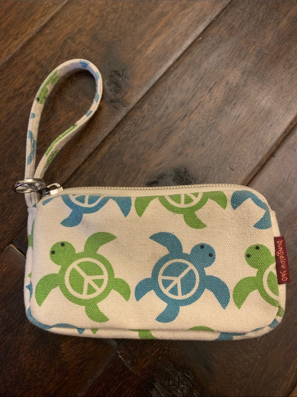 bungalow 360 Turtle Print Mini Wristlet in Blue & Green